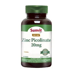 Sunvit Life Suplemento Zinc Picolinate 20 mg - 60 Tabletas