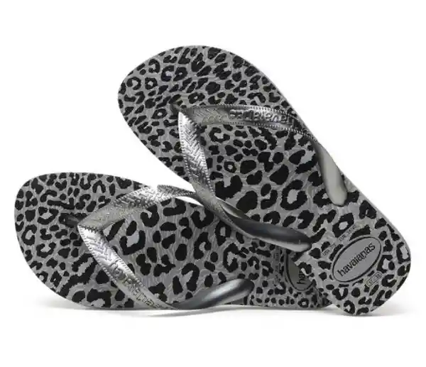 Havaianas Sandalias (top Animal) Talla 37-38 Color Plateado