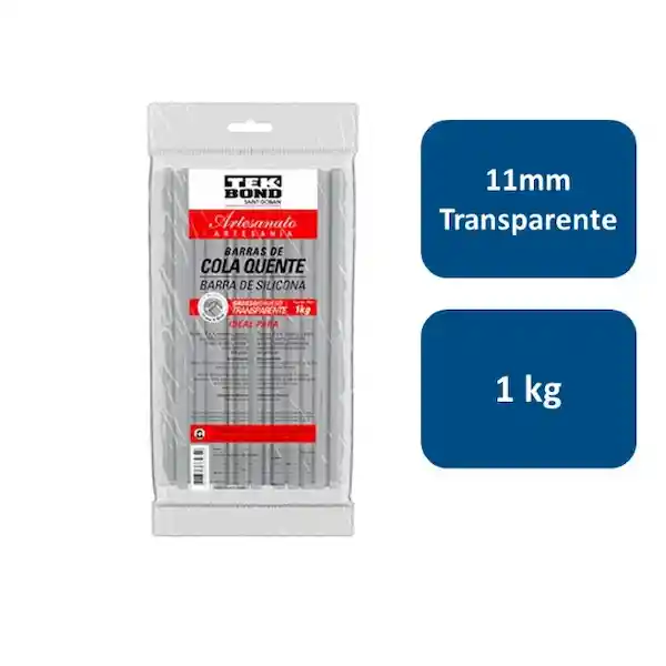 Tekbond Barra de Silicona Transparente 11 mm 1 Kg