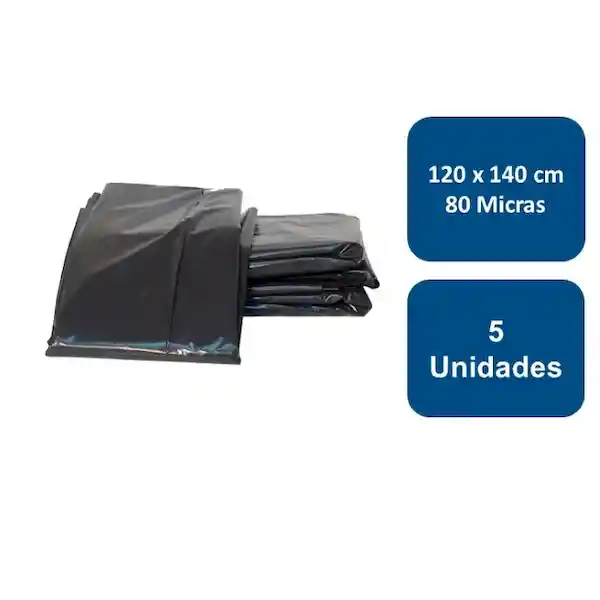 Rukafe Basics Bolsa de Basura Industrial 80 Micras 120 x 140 cm