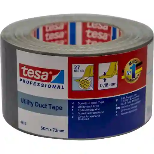 Tesa Cinta de Ducto (Duct Tape) Profesional XL 72 mm x 50 m