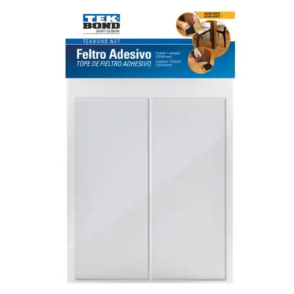 Tekbond Fieltro Adhesivo Rectangular Blanco 127 x 51 mm