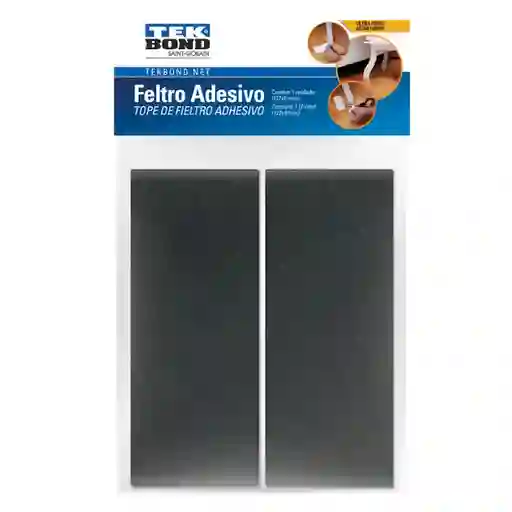 Tekbond Fieltro Adhesivo Rectangular Negro 127 x 51 mm