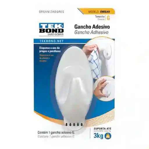 Tekbond Gancho Adhesivo Plástico Ámbar Blanco G 3 Kg