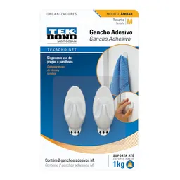 Tek Bond Gancho Adhesivo Plástico Blanco