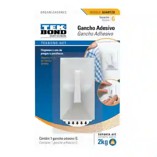 Tekbond Gancho Adhesivo Plástico Cuarzo Blanco G 2 Kg