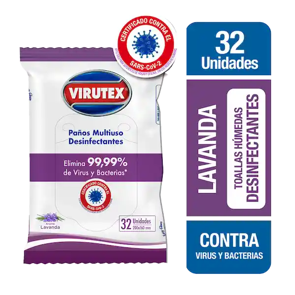 Virutex Toallita Húmeda Desinfectante Lavanda