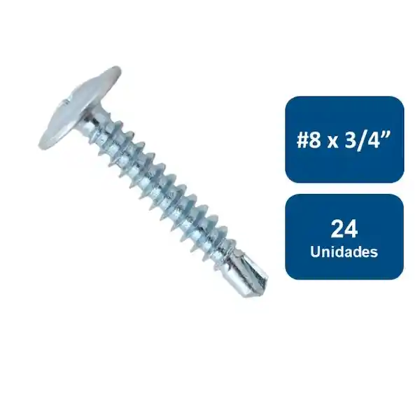 Rukafe Basics Tornillo Cabeza Lenteja Punta Broca No.8 x 3/4