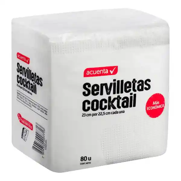 Acuenta Servilletas Cocktail x 80 Unidades