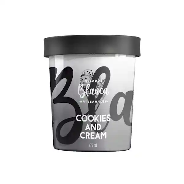 Blanca Artesanales Helado Sabor a Cookies and Cream