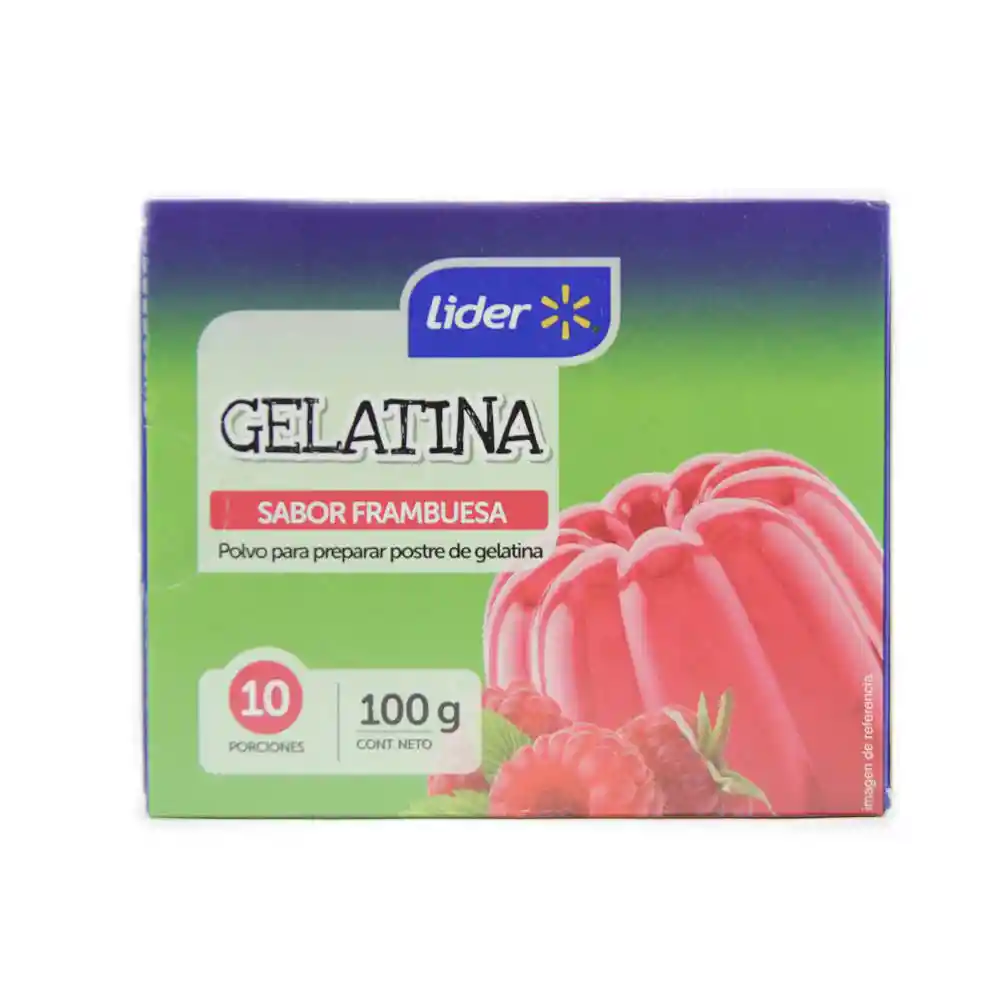 Gelatina Polvo para Preparar Sabor Frambuesa Líder 