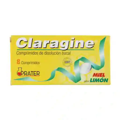 Claragine Comprimidos Bucales Sabor a Miel y Limón x 8 Unidades