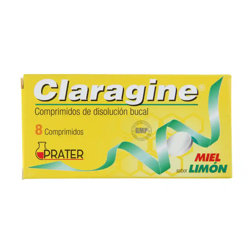 Claragine Comprimidos Bucales Sabor a Miel y Limón x 8 Unidades