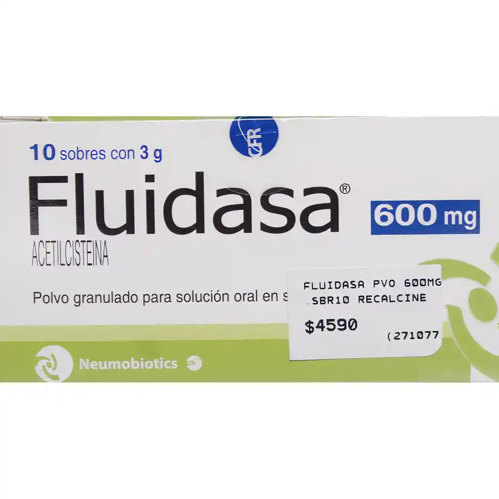 Fluidasa 600 mg x 10 Sobres Polvo Granulado Sol Oral