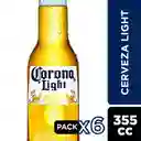 Corona Light Cerveza Lager en Botella x 6 Unidades