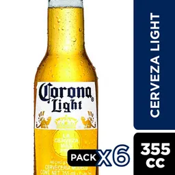 Corona Light Cerveza Lager en Botella x 6 Unidades