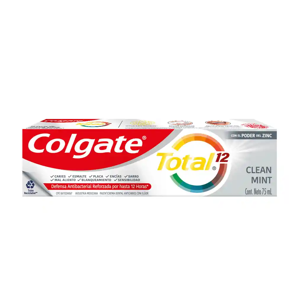 Colgate Crema Dental Total 12 Clean Mint