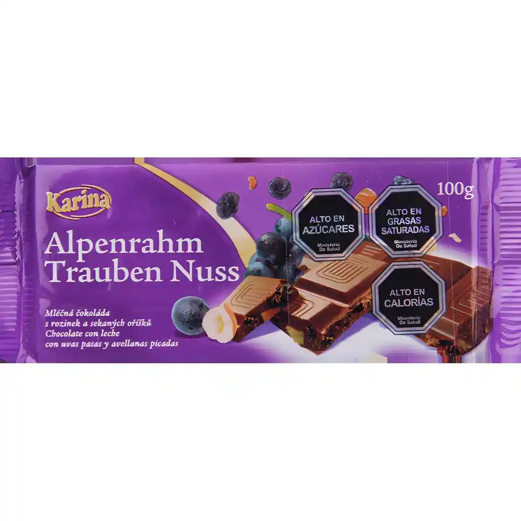 Karina Chocolate Alpenrahm Trauben Nuss