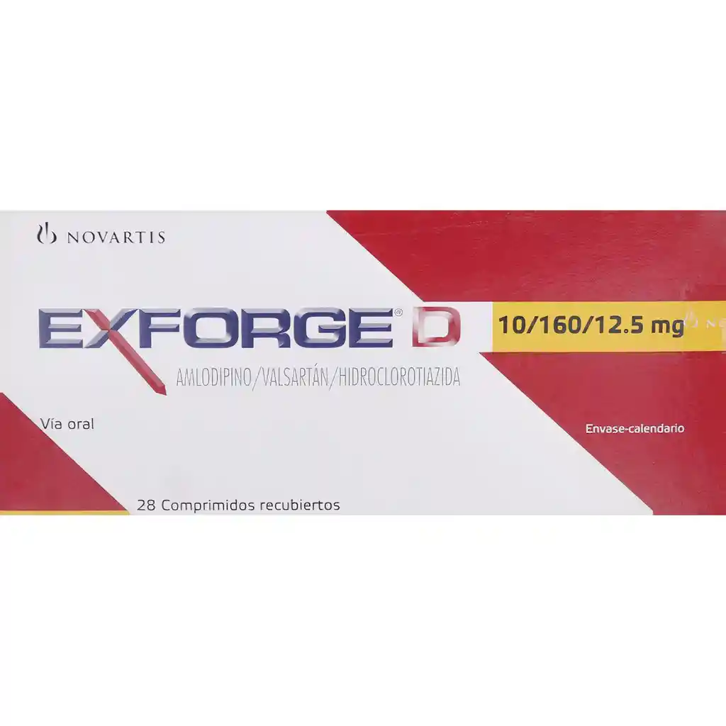 Exforge D 10 mg/160 mg/12,5 mg Comprimidos Recubiertos