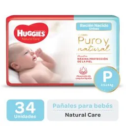 Huggies Pañal Natural Care Recién Nacido Etapa P