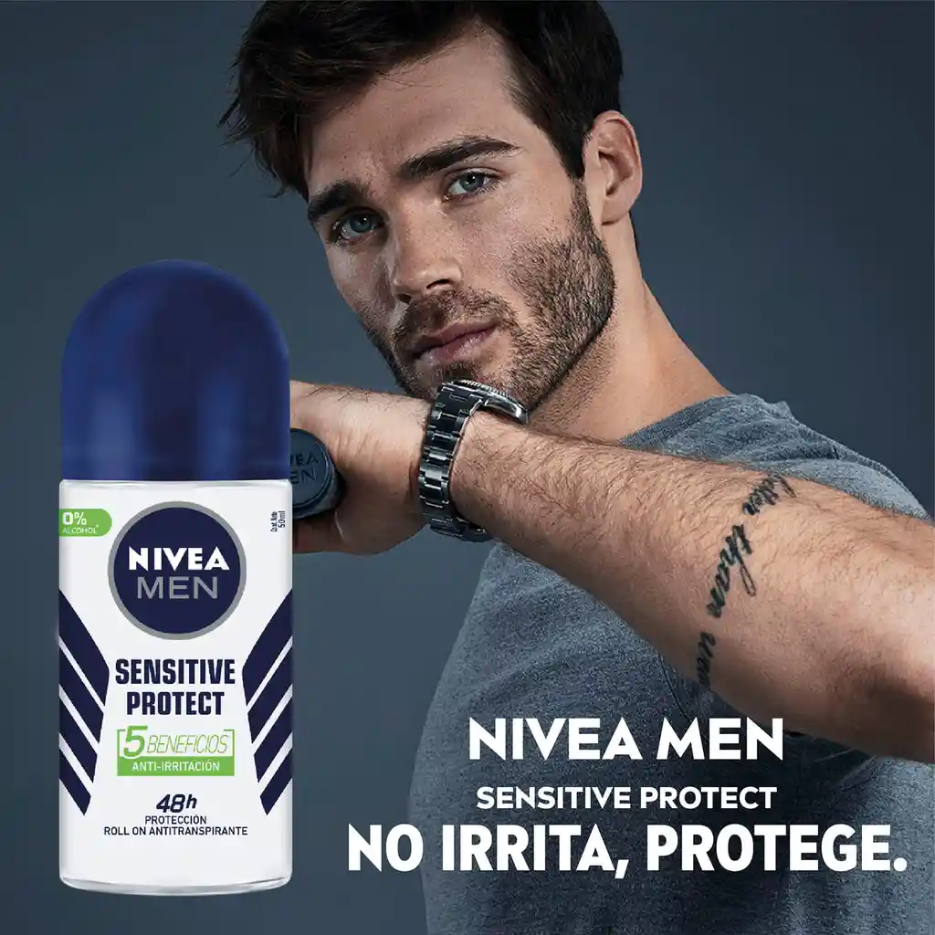Nivea Men Desodorante Sensitive Protect en Roll On Pote