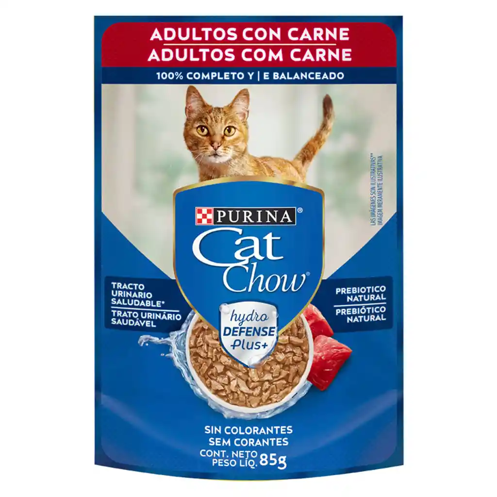 Cat Chow Alimento para Gato Adulto Sabor Carne Defense Hydro
