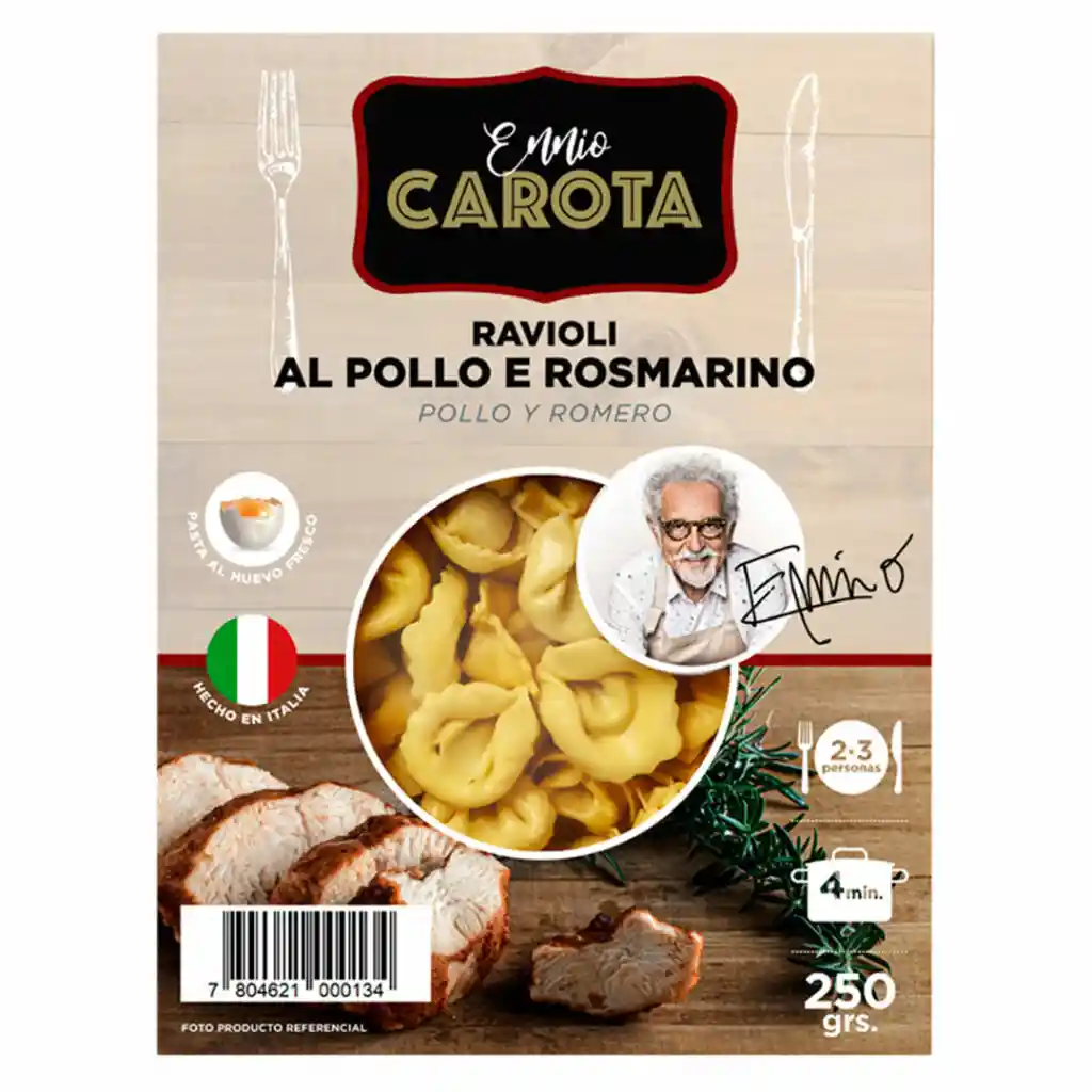 Ennio Carota Ravioli Pollo y Romero