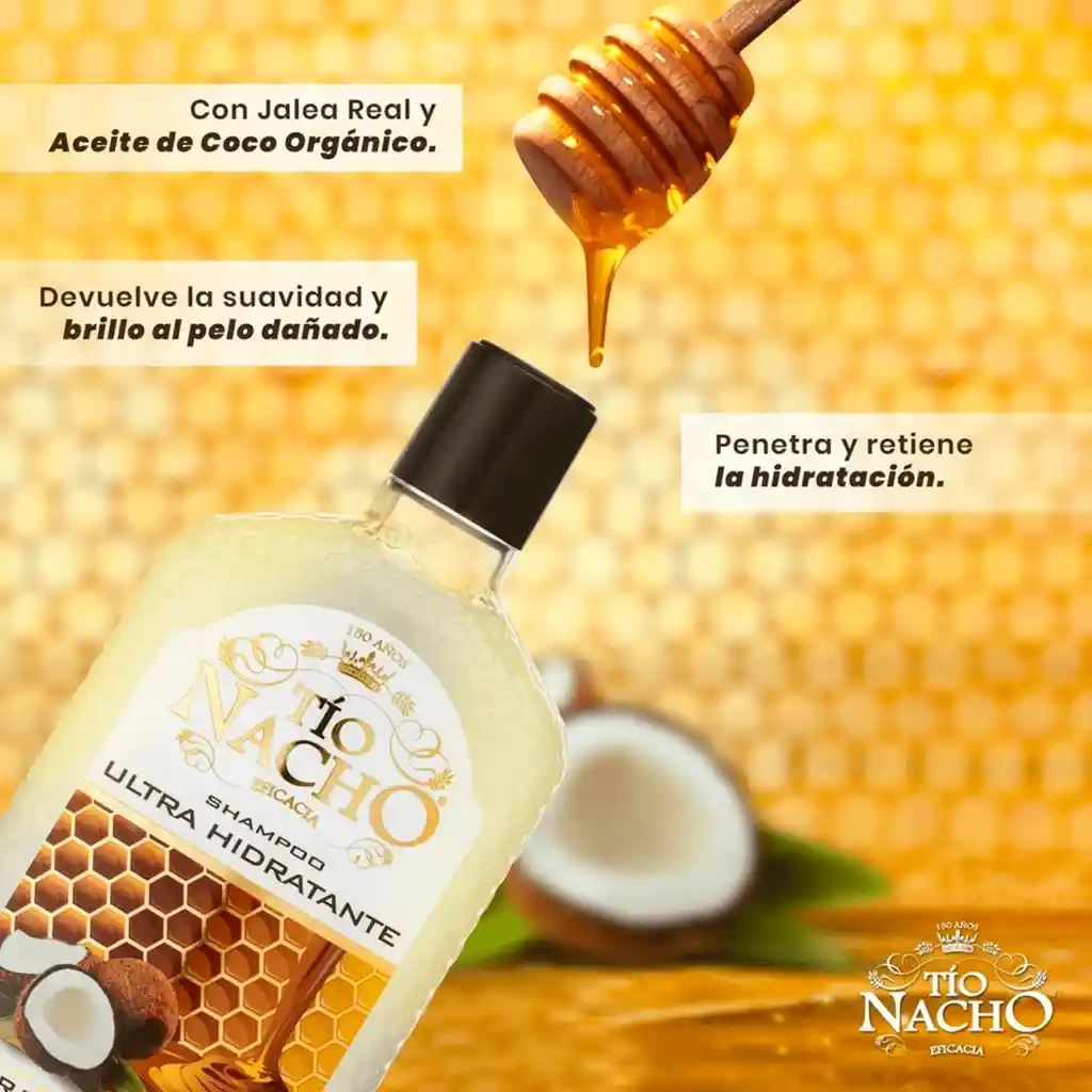 Tio Nacho Shampoo + Acondicionador Ultra Hidratante Con Jalea Real Y Coco 
