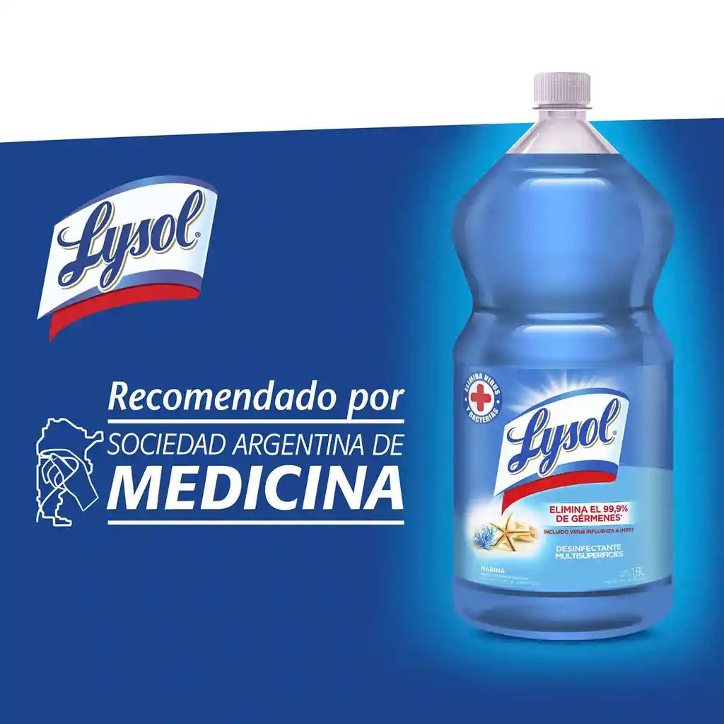 Lysol Limpiador Líquido Desinfectante Marina 