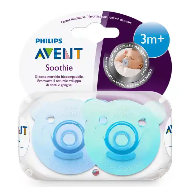 Avent Chupete Soothie Shapes Azul y Verde +3M