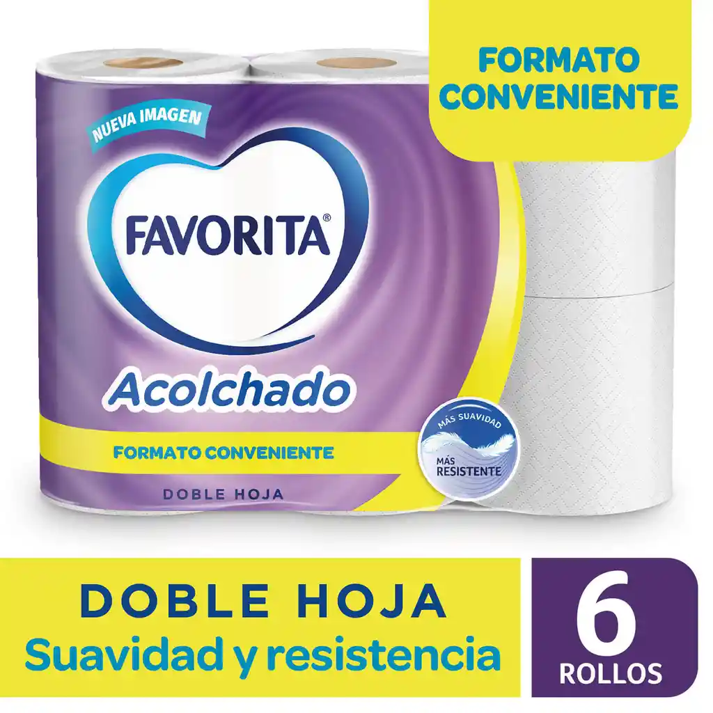 Favorita Papel Higiénico Doble Hoja Acolchado