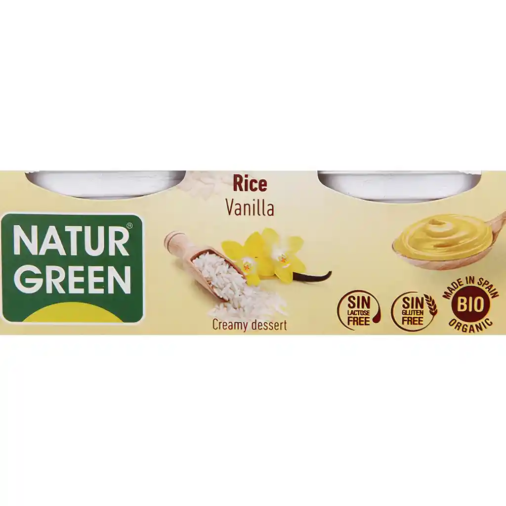 Natur Green Postre de Arroz Sabor a Vainilla x 2 Unidades