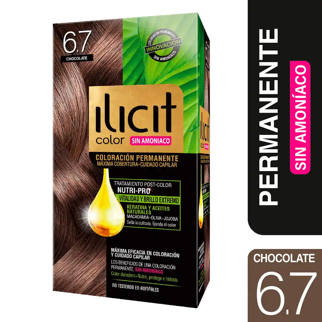 Ilicit Coloración Permanente sin Amoniaco 6.7 Chocolate 