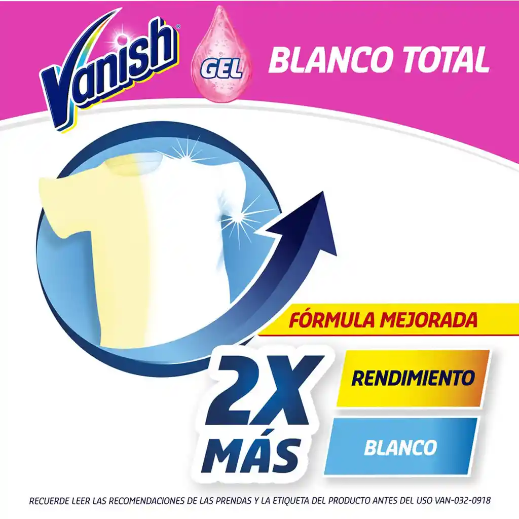 Vanish Quitamanchas Líquido Blanco Doypack 1.8L