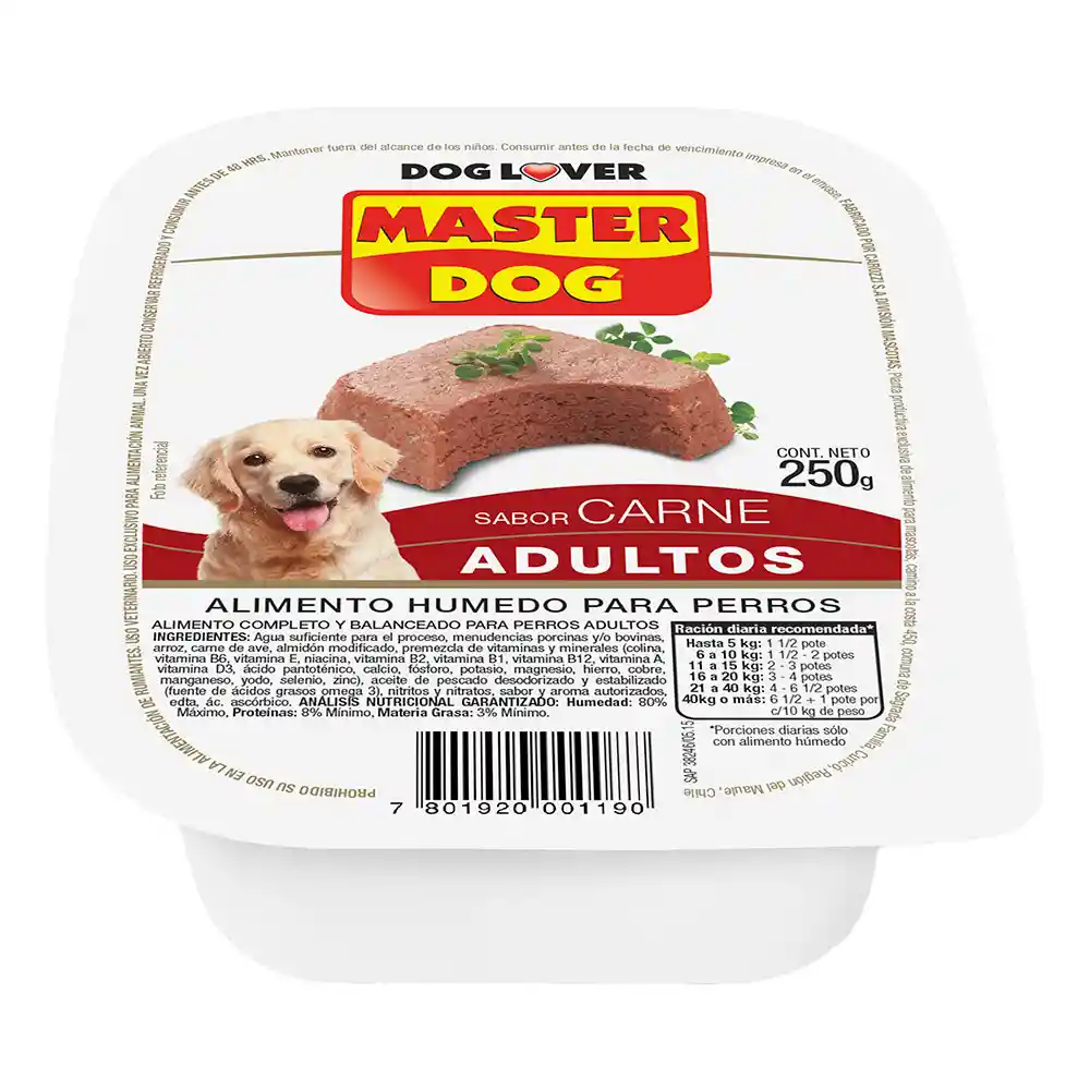 Master Dog Paté Adulto Sabor Carne
