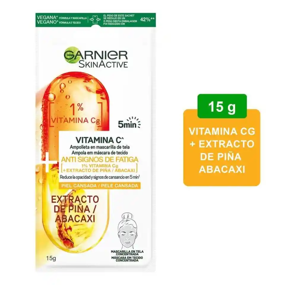 Garnier Mascarilla en Tela Concentrada con Extracto de Piña