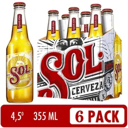 Sol Cerveza Original X 6 Unidades