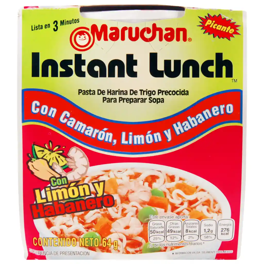 Maruchan Comida Instantanea Camaron Limon Habanero