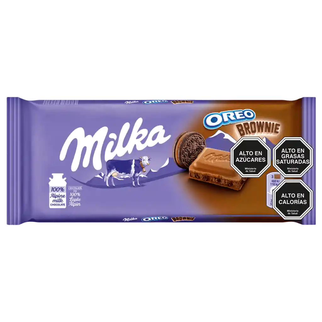 Milka Tableta de Chocolate con Leche Rellena de Oreo Brownie