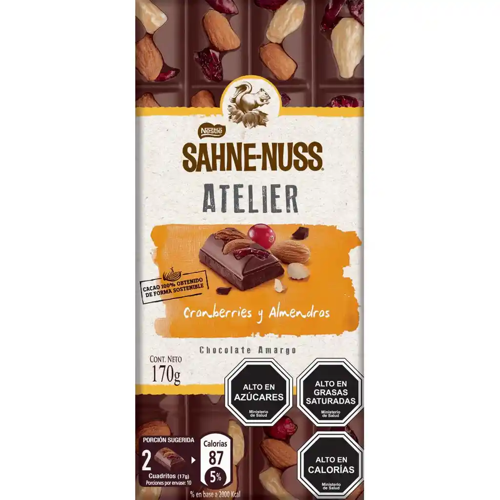 Sahne-Nuss Chocolate Latelier Dark Cranberries Almendras