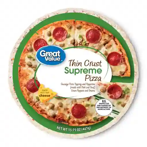 Great Value Pizza Thin Crust Supreme