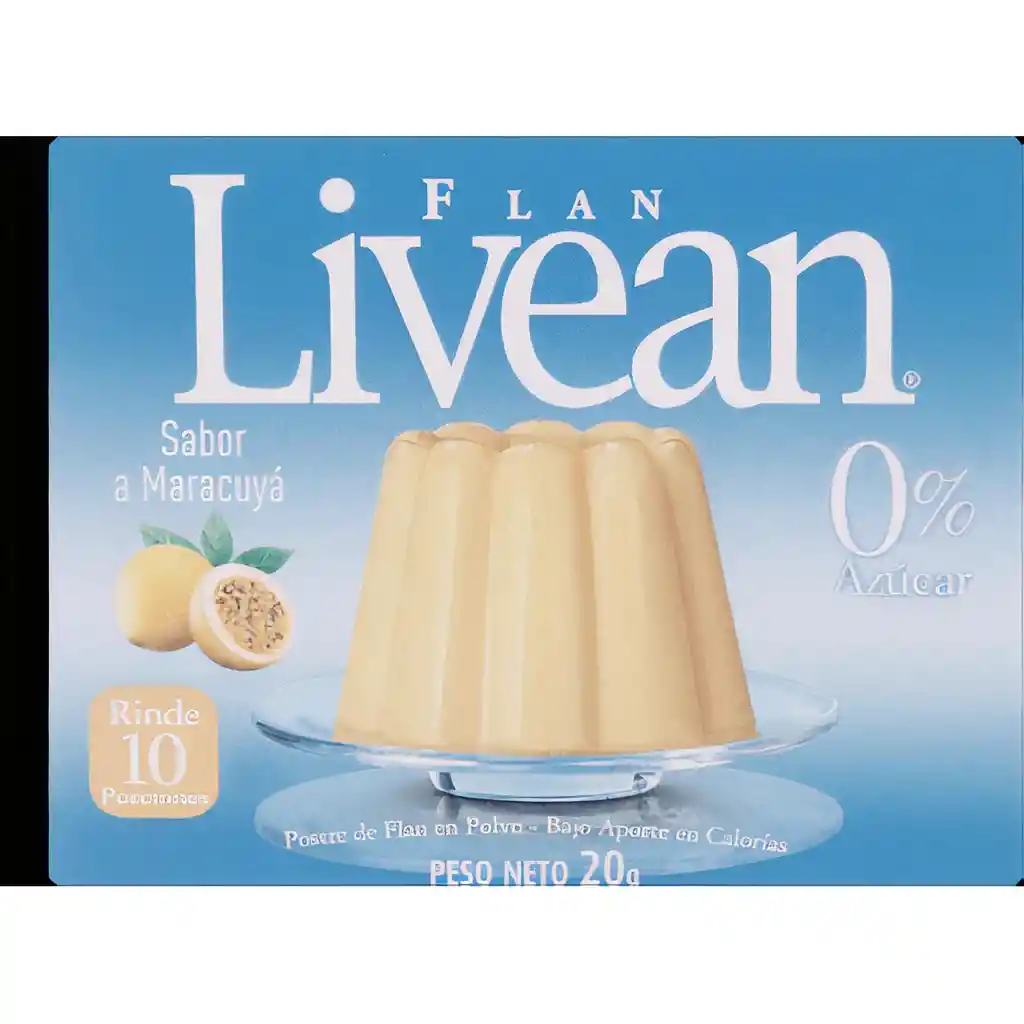 Livean Flan Sabor Maracuyá sin Azúcar