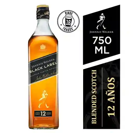 Johnnie Walker Whisky 12 Años Blended Scotch Black Label
