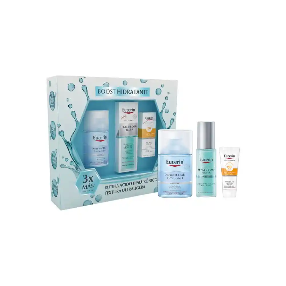 Eucerin Estuche Dermatoclean Micelar + Hf Hydrating Booster + Protector Solar