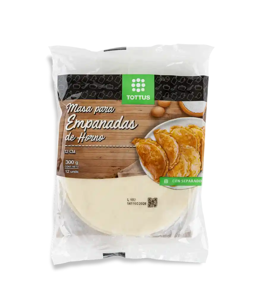 Tottus Masa para Empanada de Horno x 12 Unidades