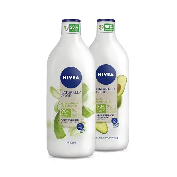 Nivea Pack Crema Corporal Naturally Aloe Vera y Palta