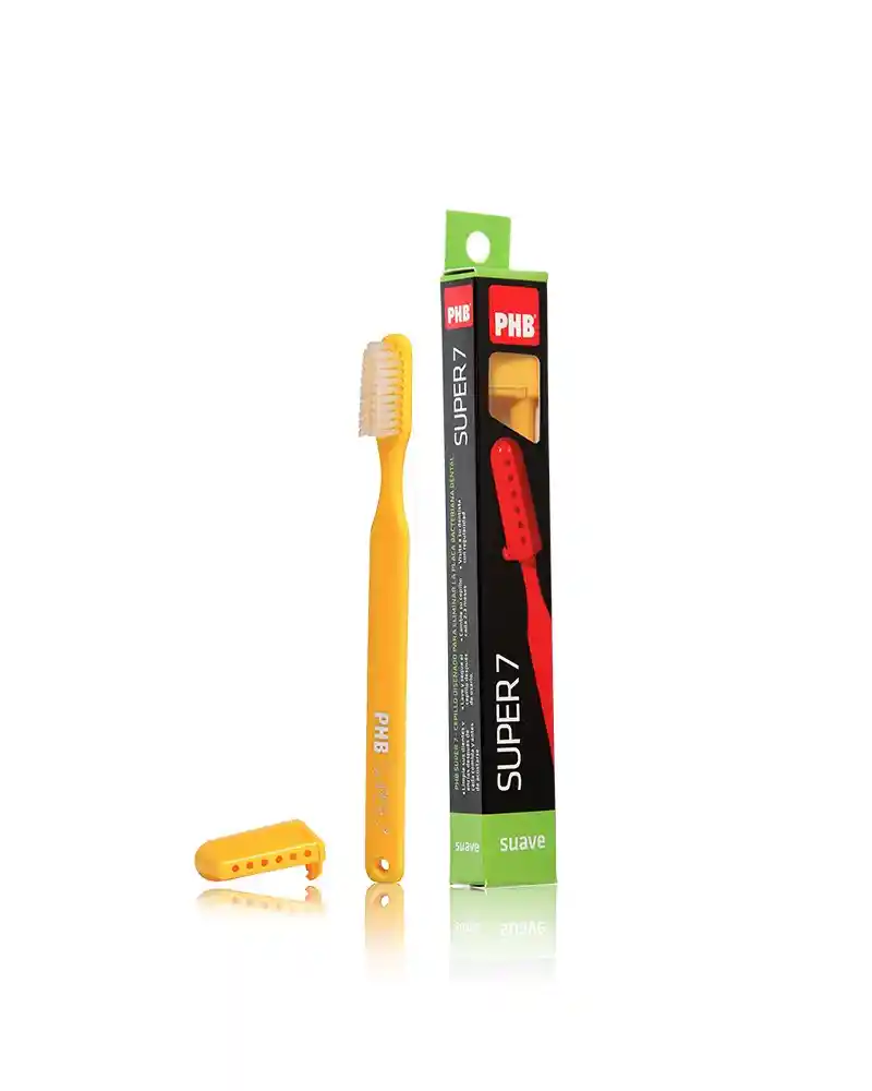 PHB Cepillo Dental para Adulto Super 7 Color Amarillo