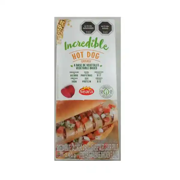 Seara Incredible Hot Dog a Base de Vegetales Sabor Pollo