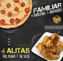 Pizza Familiar con Alitas
