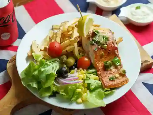 Salmon Brit And Chips